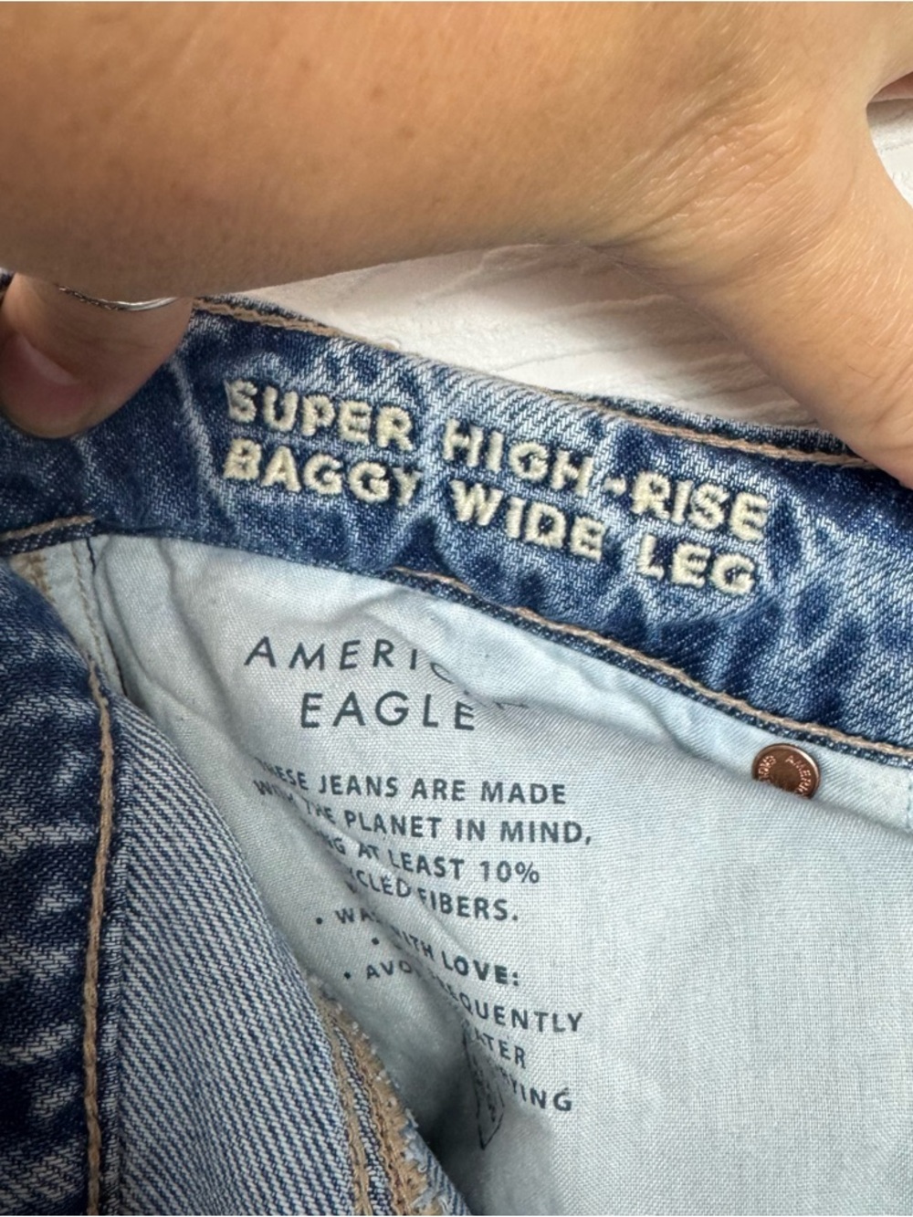 American Eagle High Rise Baggy Wide Leg Pants US 10 - Picture 9 of 10